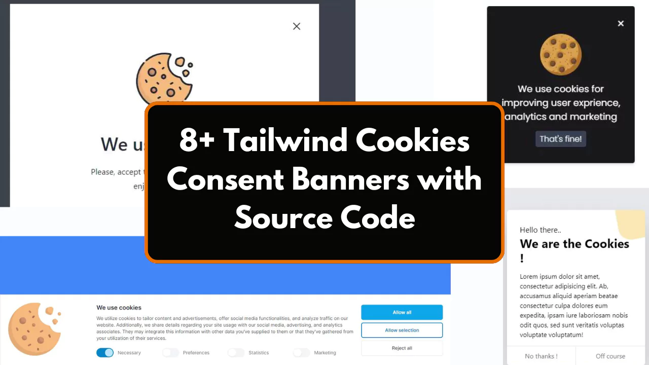 8+ Tailwind Cookies Consent Banners with Source Code.webp